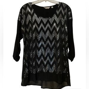 Black & Silver Top Size Medium NWT